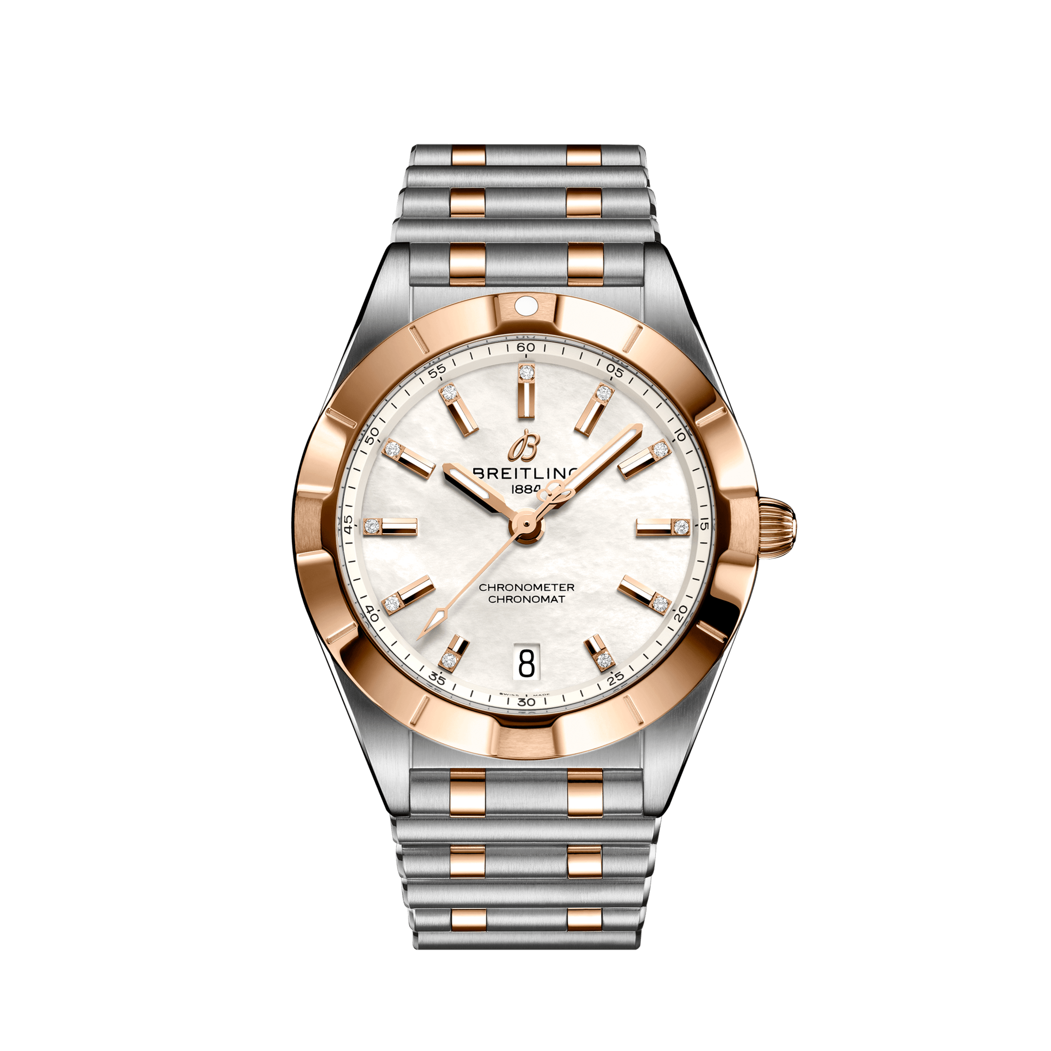 breitling-chronomat-32-stainless-steel-18k-red-gold-and-11-diamonds-ref-u77310101a2u1-unworn-2024-jhuyz.png Breitling Chronomat 32, Stainless Steel, 18k Red Gold and 11 Diamonds, Ref# U77310101A2U1, Unworn 2024 - Image 1
