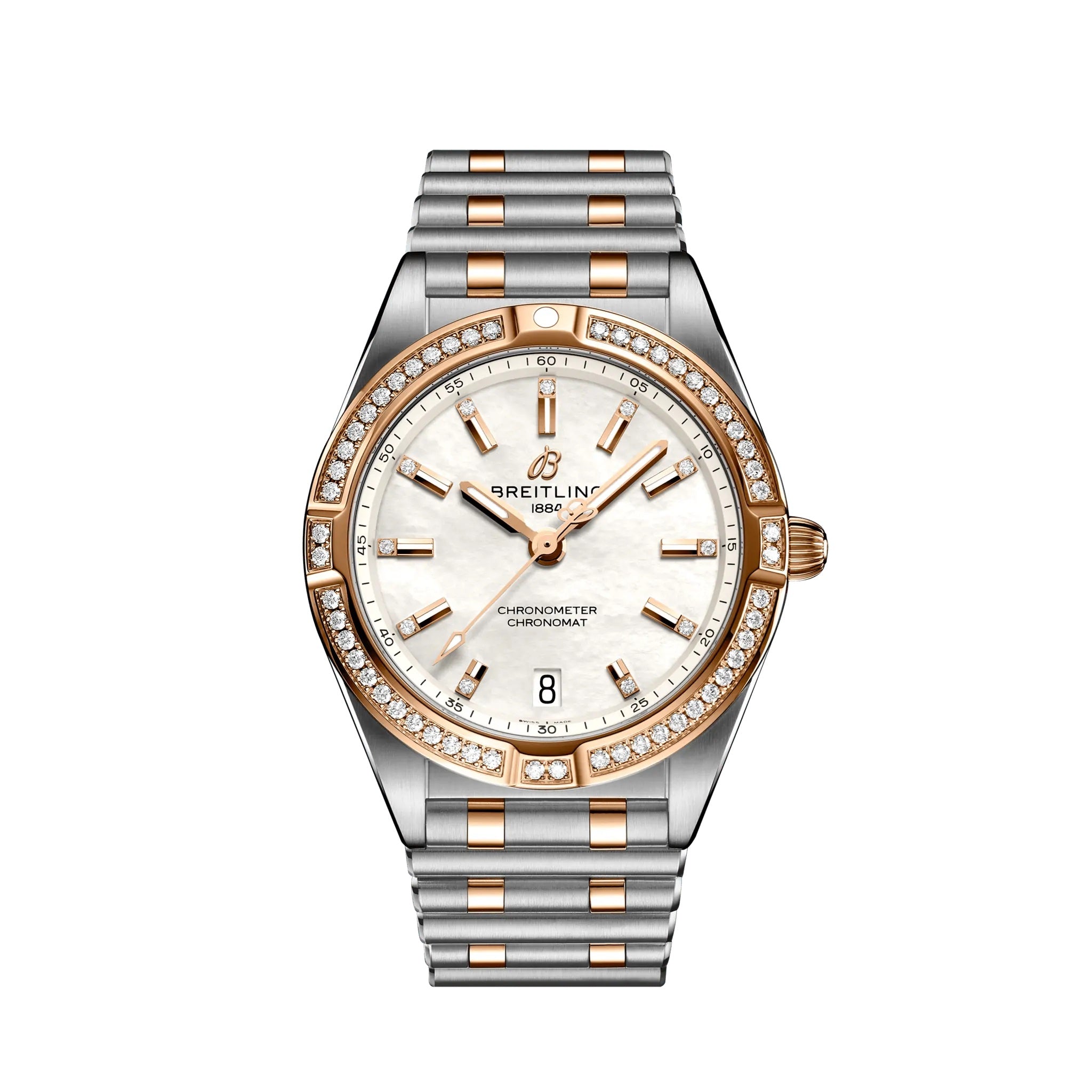 breitling-chronomat-32-stainless-steel-amp-18k-red-gold-gem-set-ref-u77310591a2u1-knska.jpg Breitling Chronomat 32 Stainless Steel & 18k Red Gold (Gem-set) Ref# U77310591A2U1 - Image 1