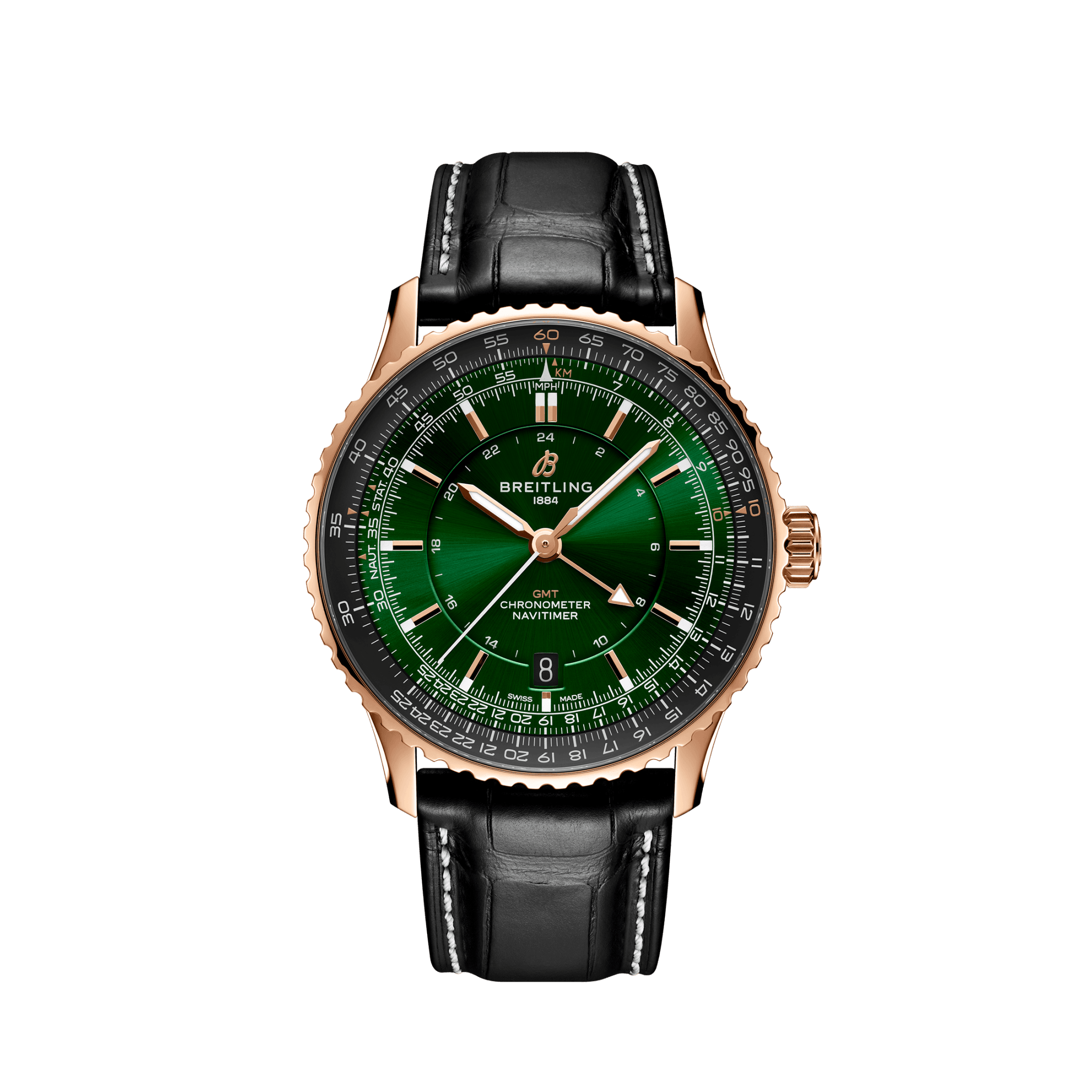 breitling-navitimer-automatic-gmt-41-small-scale-traceable-18k-red-gold-ref-r32310251l1p1-unworn-2024-04rm6.png Breitling Navitimer Automatic GMT 41, Small-scale traceable 18k Red Gold, Ref# R32310251L1P1, Unworn 2024 - Image 1
