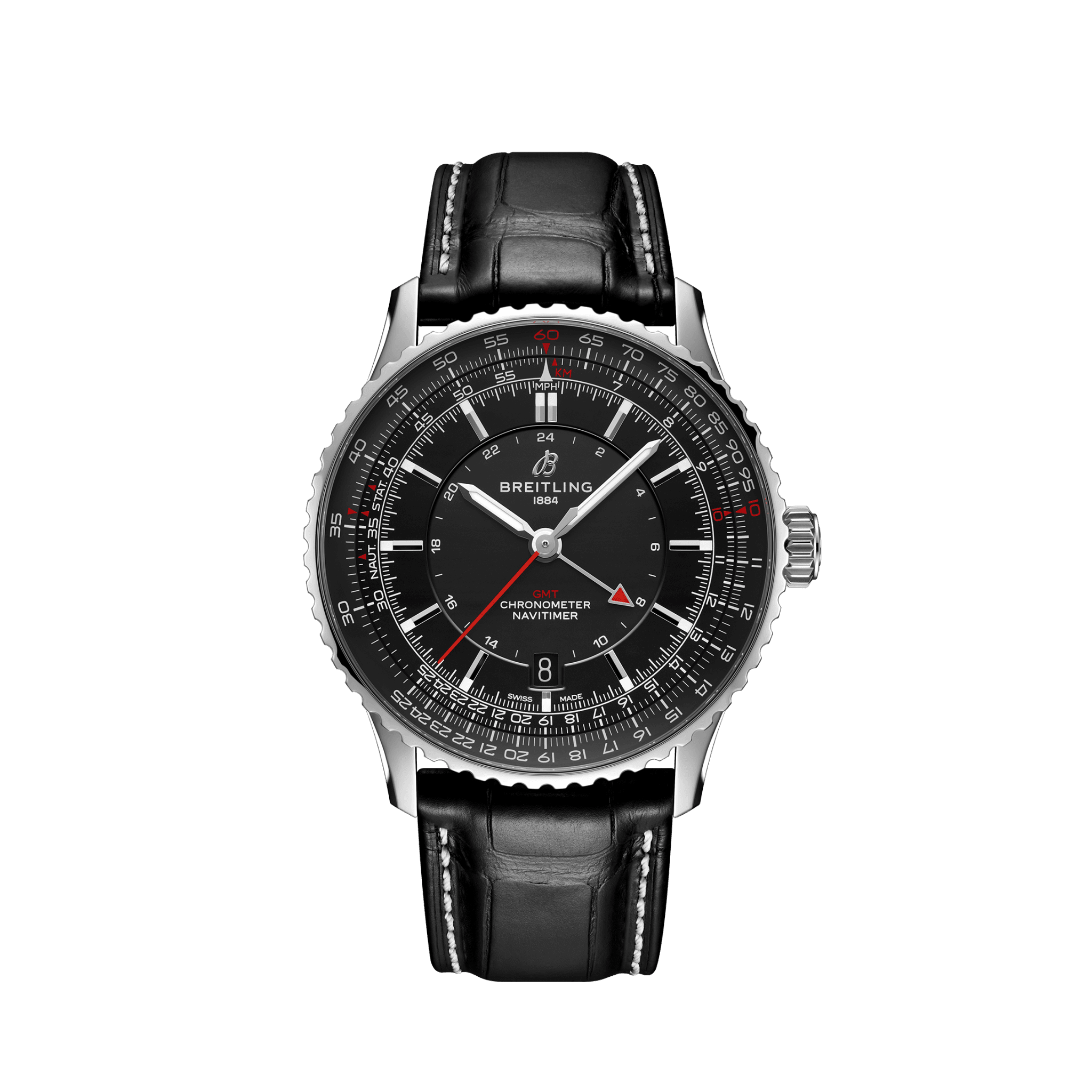 breitling-navitimer-automatic-gmt-41-stainless-steel-ref-a32310251b1p1-unworn-2024-v3bhe.png Breitling Navitimer Automatic GMT 41, Stainless Steel, Ref# A32310251B1P1, Unworn 2024 - Image 1