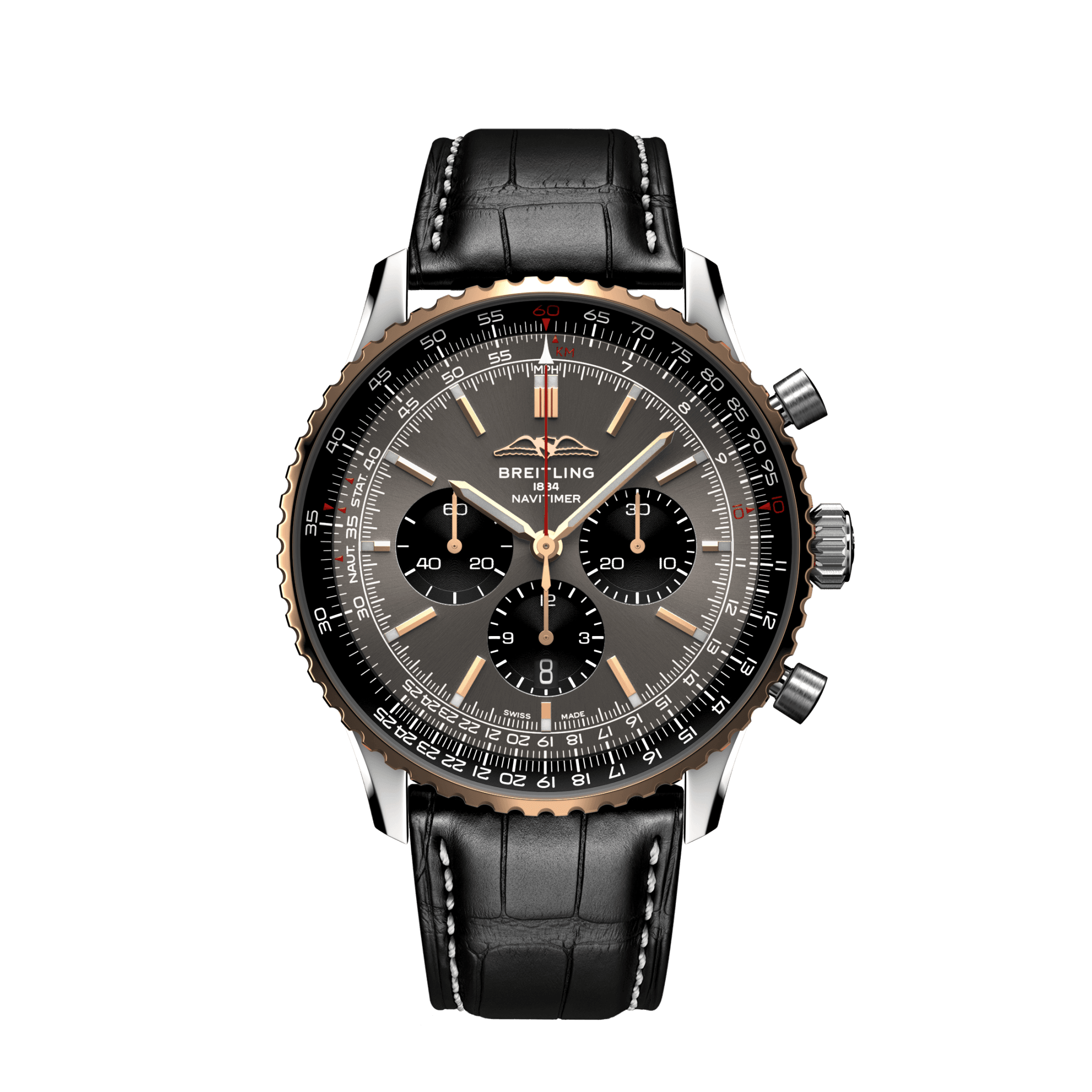 breitling-navitimer-b01-chronograph-46-stainless-steel-and-18k-red-gold-ref-ub01371a1b1p1-unworn-2024-0oy3w.png Breitling Navitimer B01 Chronograph 46, Stainless steel and 18k Red Gold, Ref# UB01371A1B1P1, Unworn 2024 - Image 1