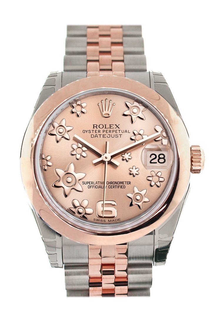 datejust-31-pink-raised-floral-motif-dial-18k-rose-gold-two-tone-jubilee-ladies-watch-178241-cv5ya.jpg Datejust 31 Pink Raised Floral Motif Dial 18K Rose Gold Two Tone Jubilee Ladies Watch 178241 - Image 1