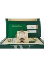 Datejust 31 White Mother of Pearl Roman Large VI set with Diamond Dial Diamond Bezel 18K Rose Gold Two Tone Ladies Watch 178341 - Image 5