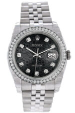 Datejust 36 Black Jubilee design set with Diamonds Dial 18k White Gold Diamond Bezel Jubilee Men’s Watch 116244 - Image 5