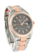 Datejust 36 Dark Rhodium Dial Fluted Rose Gold Two Tone Watch 126231 NP - Image 7