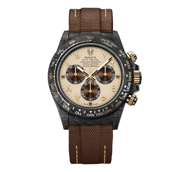 rolex-diw-daytona-carbon-desert-eagle-arabic-40mm-oyster-black-svomy.png ROLEX Diw Daytona carbon desert eagle arabic 40mm oyster black - Image 1