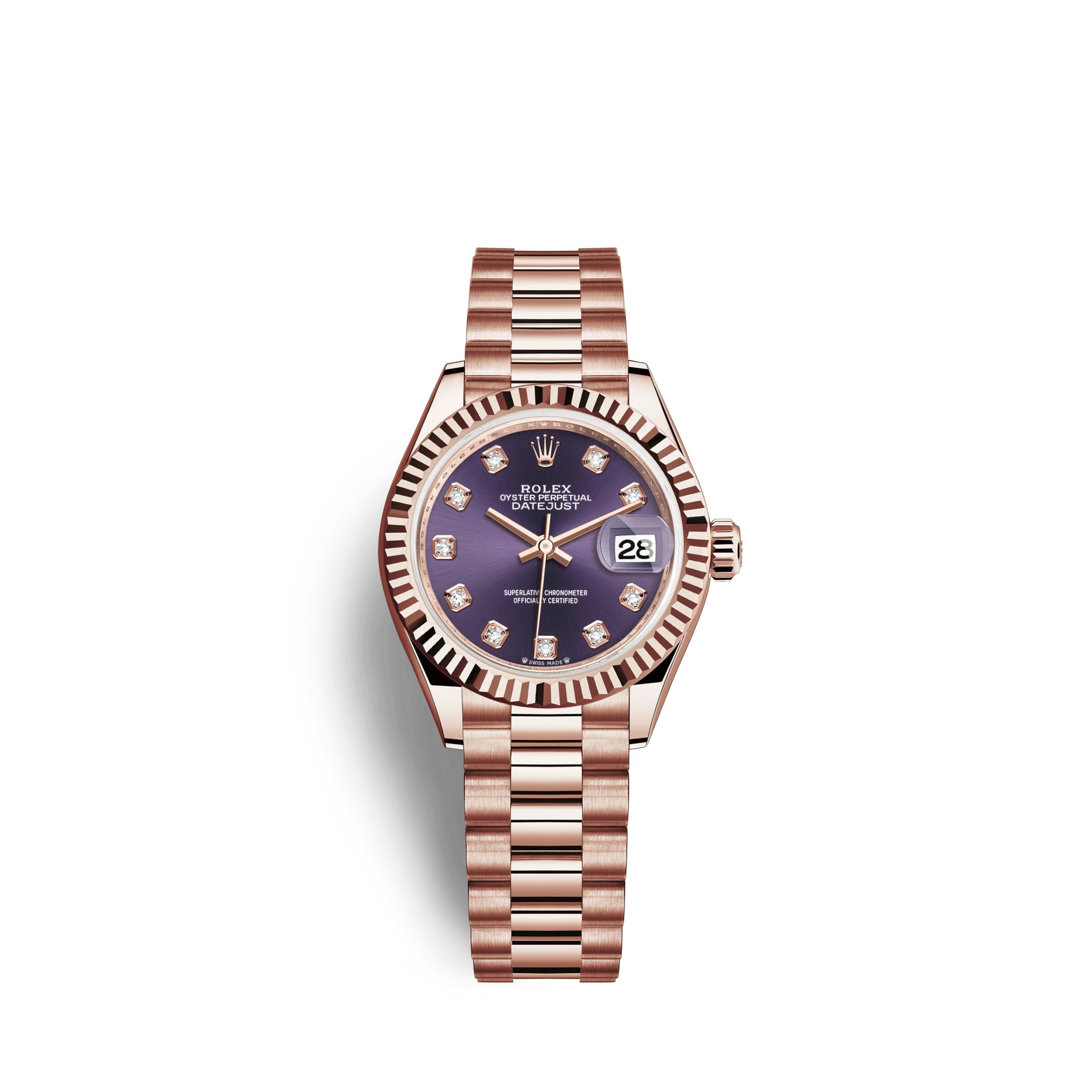rolex-lady-datejust-28-18k-everose-gold-ref-279175-0019-t0vyz.jpg Rolex Lady-Datejust 28, 18k Everose Gold, Ref# 279175-0019 - Image 1