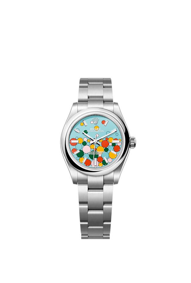 rolex-oyster-perpetual-31-turquoise-blue-celebration-motif-oystersteel-31mm-ref-277200-0010-p9414.png Rolex Oyster Perpetual 31, Turquoise blue, Celebration motif, Oystersteel, 31mm, Ref# 277200-0010 - Image 1