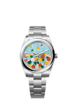 Rolex Oyster Perpetual 41, Oystersteel, 41mm, Turquoise Celebration Motif Dial, Ref# 124300-0008