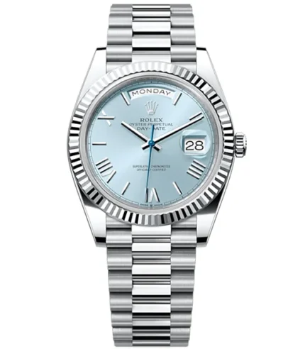 Rolex Oyster Perpetual Day-Date 40 in Platinum with Ice-Blue Dial Men’s Watch 228236-0012