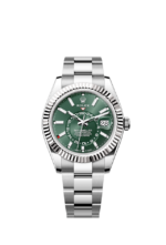 Rolex Sky-Dweller, 42mm, Oystersteel and 18k White Gold, Green, Oyster, Ref# 336934-0001