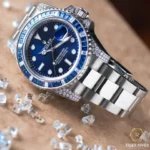 Rolex Submariner Date 116659 SABR 18K White Gold Diamonds Sapphires UNWORN - Image 8