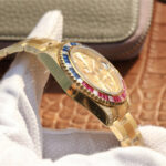 Rolex Submariner Golden Blue / Red Diamond Gold Dial 40mm - Image 3
