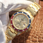Rolex Submariner Golden Blue / Red Diamond Gold Dial 40mm - Image 11