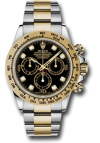 Rolex Yellow Rolesor Cosmograph Daytona 40 Watch – Black Diamond Dial – 116503 bkd