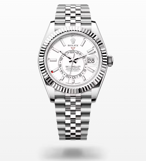 sky-dweller-white-dial-18k-white-gold-bezel-steel-jubilee-men8217s-watch-3100034-4igbl.png Sky Dweller White Dial 18K White Gold Bezel Steel Jubilee Men’s Watch 3100034 - Image 1