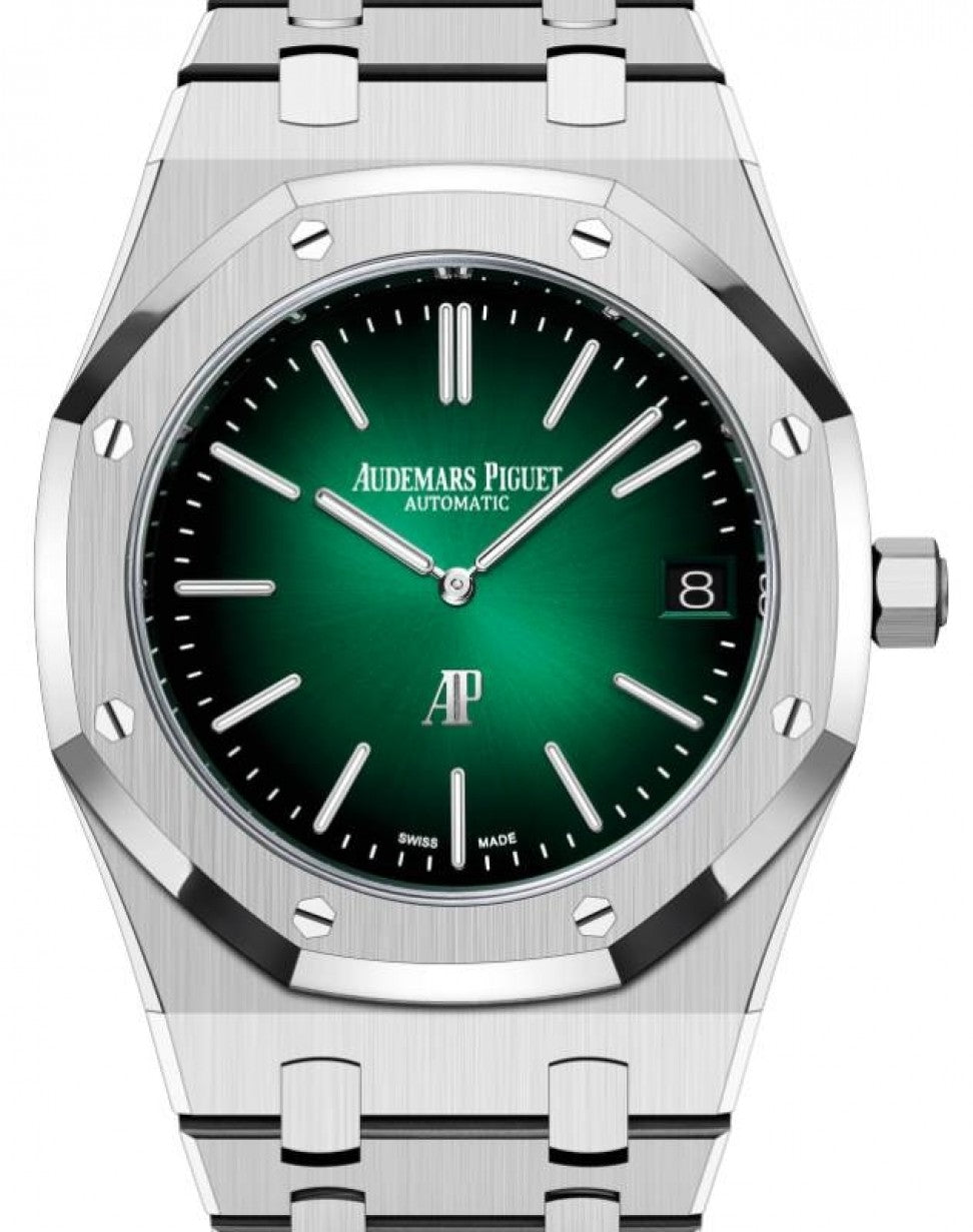audemars-piguet-royal-oak-jumbo-extra-thin-platinum-39mm-green-16202ptoo1240pt01-fgd2f.jpg Audemars Piguet Royal Oak Jumbo Extra-Thin Platinum 39mm Green 16202PT.OO.1240PT.01 - Image 1