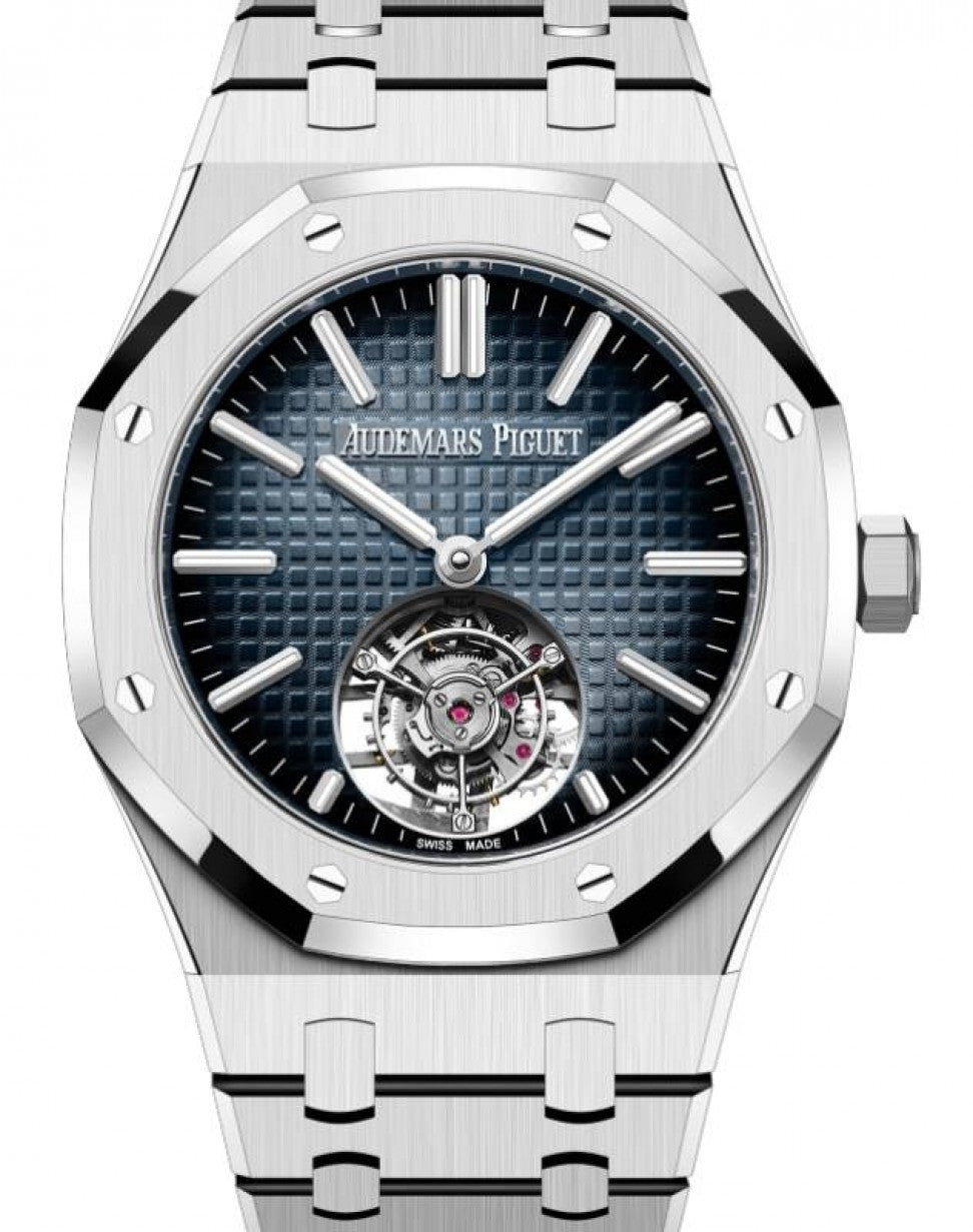 audemars-piguet-royal-oak-selfwinding-flying-tourbillion-stainless-steel-41mm-blue-26730stoo1320st01-rbvnk.jpg Audemars Piguet Royal Oak Selfwinding Flying Tourbillion Stainless Steel 41mm Blue 26730ST.OO.1320ST.01 - Image 1