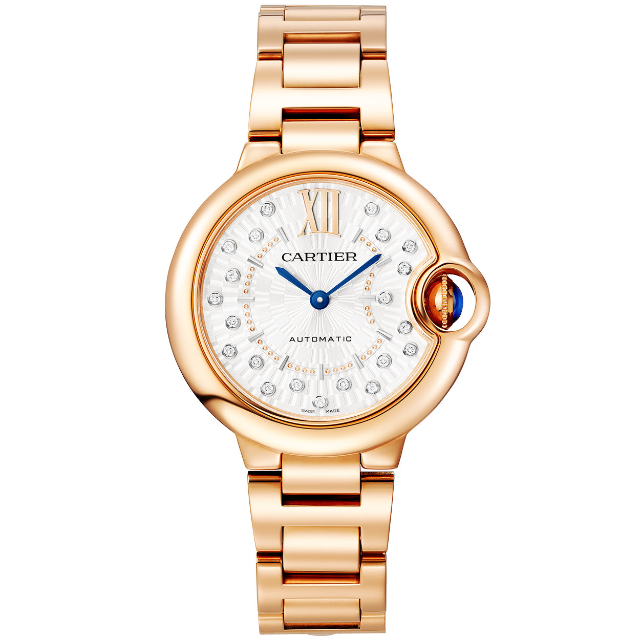 ballon-bleu-de-cartier-18ct-rose-gold-diamond-dial-bracelet-watch-ixajm.jpg Ballon Bleu de Cartier 18ct Rose Gold Diamond Dial Bracelet Watch - Image 1