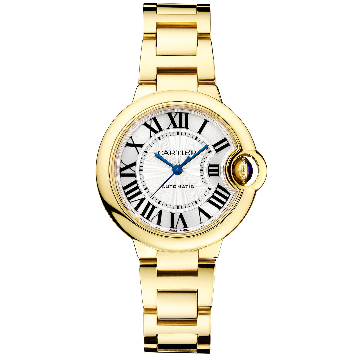 ballon-bleu-de-cartier-33mm-18ct-yellow-gold-bracelet-watch-evme8.jpg Ballon Bleu de Cartier 33mm 18ct Yellow Gold Bracelet Watch - Image 1