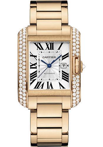 Cartier Tank Anglaise Watch – Medium Pink Gold Diamond Case – WT100003