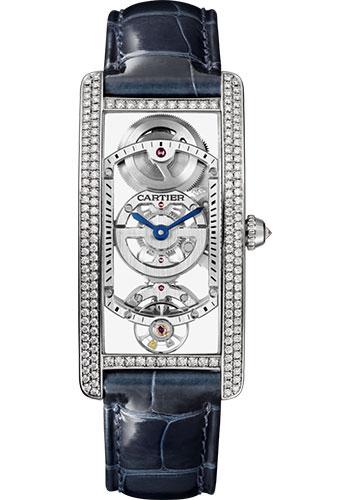 Cartier Tank Cintree Skeleton Watch – Platinum Diamond Case – Skeleton Dial – Black Alligator Strap – HPI01123