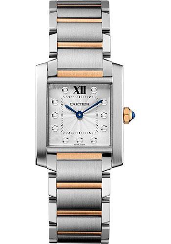Cartier Tank Francaise Watch – 30.4 mm Pink Gold Case – Diamond Dial – Steel Bracelet – WE110005