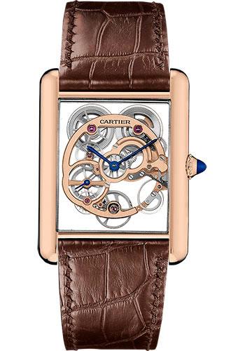 Cartier Tank Louis Cartier Watch – 30 mm Pink Gold Case – Pink Gold Case Bezel – Black Dial – Brown Alligator Strap – WHTA0002