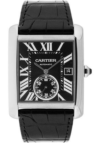 Cartier Tank MC Watch – 34.3 mm Steel Case – Black Dial – Black Alligator Strap – W5330004