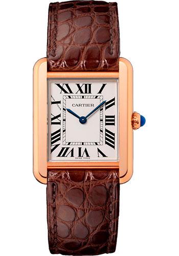 Cartier Tank Solo Watch – 31 mm Pink Gold Case – Brown Alligator Strap – W5200024