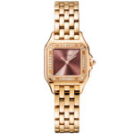 PanthÃ¨re de Cartier Small 18ct Rose Gold Plum Dial Diamond Set Watch