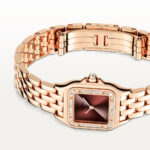 PanthÃ¨re de Cartier Small 18ct Rose Gold Plum Dial Diamond Set Watch - Image 4