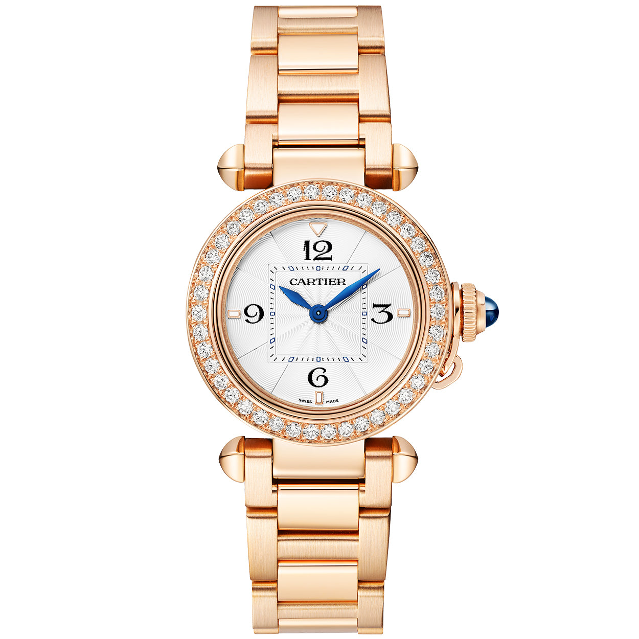pasha-de-cartier-30mm-18ct-rose-gold-diamond-set-bracelet-watch-ih8db.jpg Pasha de Cartier 30mm 18ct Rose Gold Diamond Set Bracelet Watch - Image 1