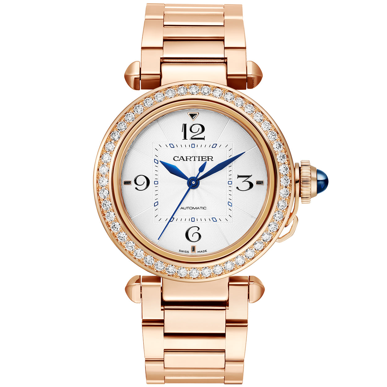 pasha-de-cartier-35mm-18ct-rose-gold-diamond-set-bracelet-watch-wmzis.jpg Pasha de Cartier 35mm 18ct Rose Gold Diamond Set Bracelet Watch - Image 1