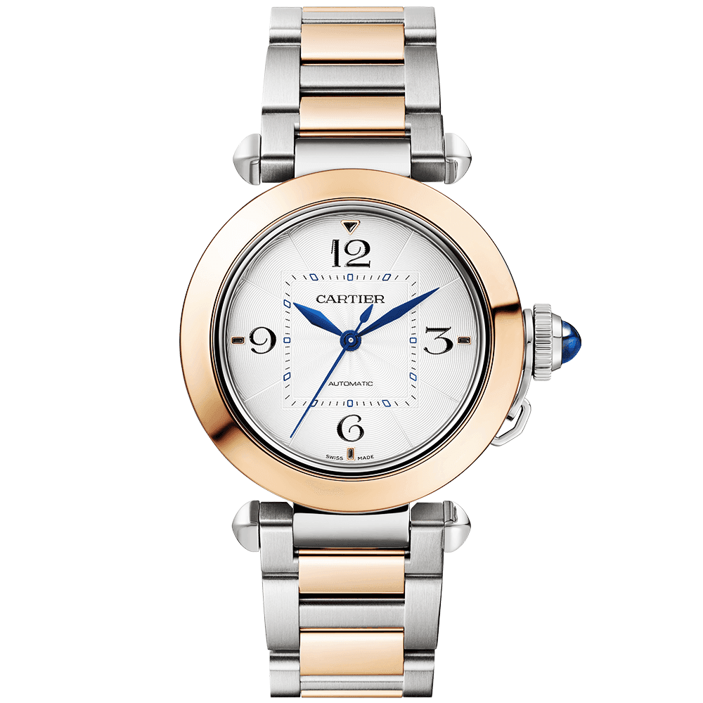 pasha-de-cartier-35mm-steel-amp-18ct-rose-gold-braceletleather-strap-watch-xygbj.png Pasha de Cartier 35mm Steel & 18ct Rose Gold Bracelet/Leather Strap Watch - Image 1