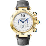 Pasha de Cartier 41mm 18ct Yellow Gold Chronograph Strap Watch - Image 4