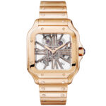 Santos de Cartier Large 18ct Rose Gold Men’s Skeleton Dial Watch