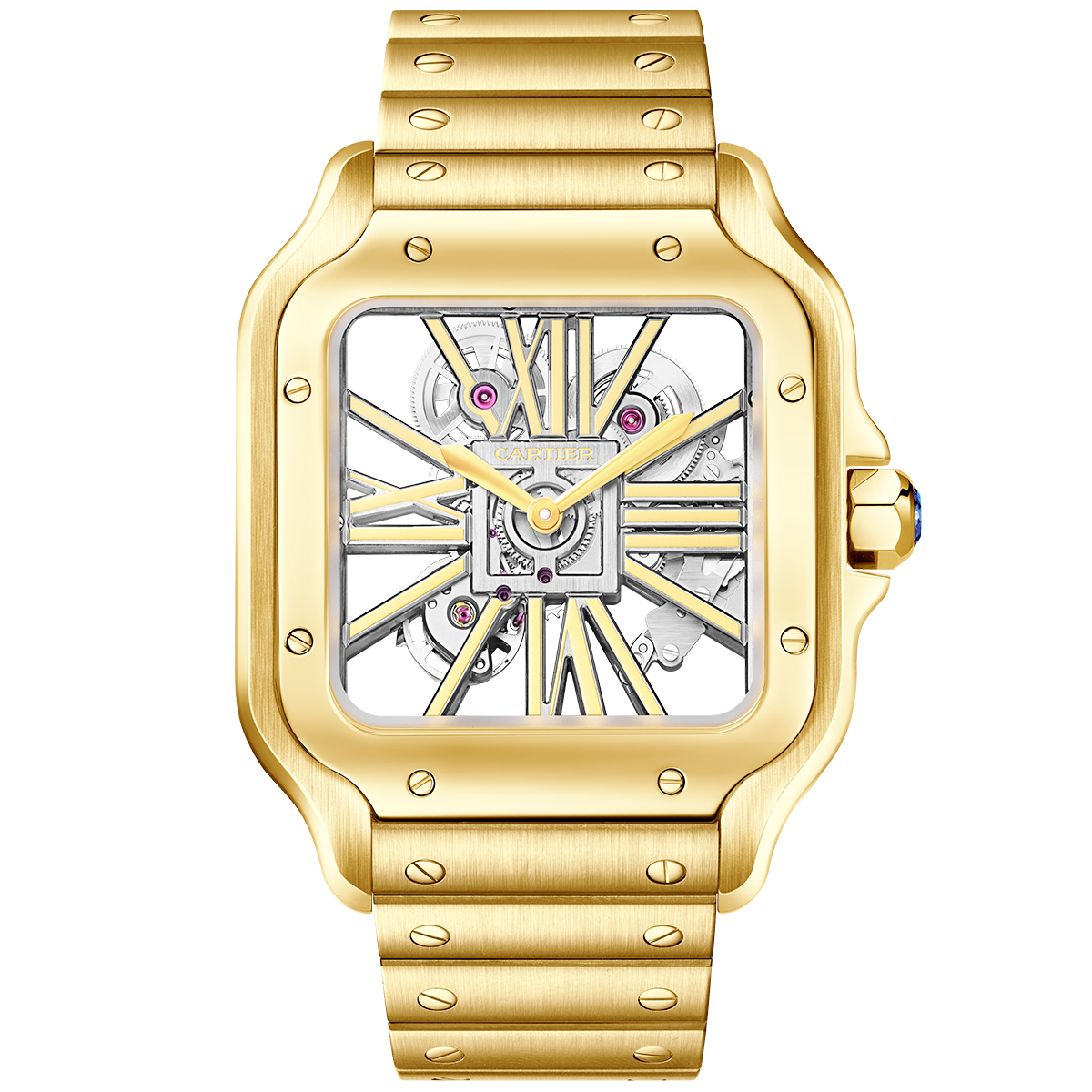 santos-de-cartier-large-18ct-yellow-gold-men8217s-skeleton-dial-watch-bgjbs.png Santos de Cartier Large 18ct Yellow Gold Men’s Skeleton Dial Watch - Image 1