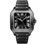 Santos de Cartier Large ADLC Black Dial & Strap Men’s Automatic Watch - Image 3