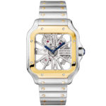 Santos de Cartier Large Skeleton Steel & 18ct Yellow Gold Bracelet Watch