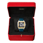 Santos de Cartier Large Skeleton Steel & 18ct Yellow Gold Strap Watch - Image 2