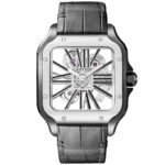 Santos de Cartier Large Skeleton Steel & Black ADLC Watch - Image 3
