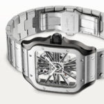 Santos de Cartier Large Skeleton Steel & Black ADLC Watch - Image 5