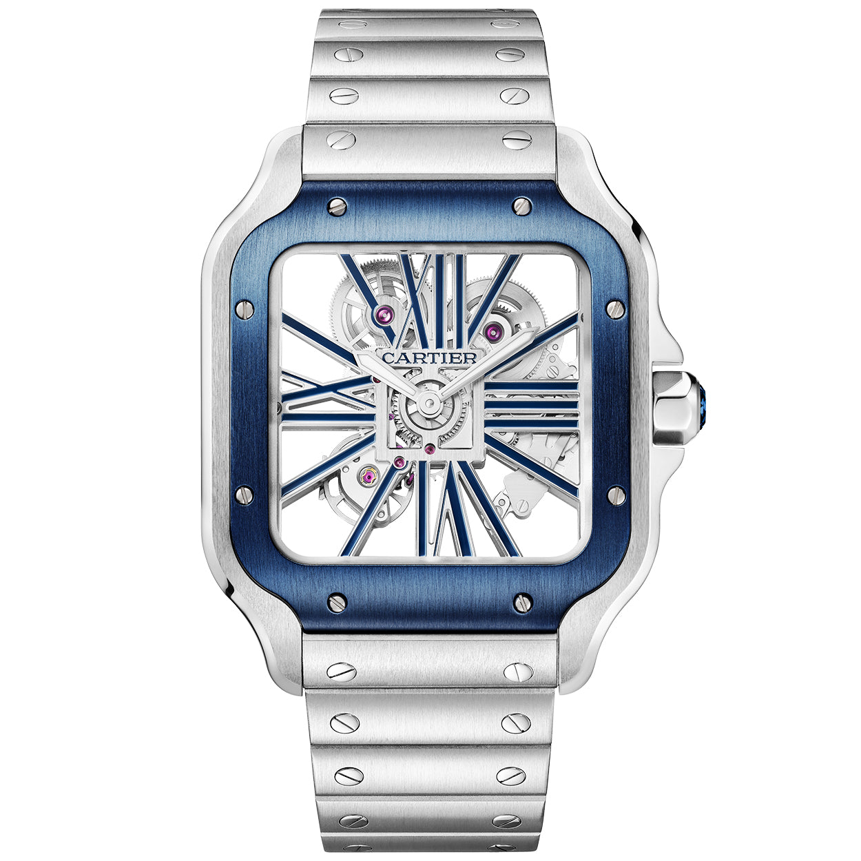 santos-de-cartier-large-skeletonblue-dial-men8217s-watch-vxd5t.jpg Santos de Cartier Large Skeleton/Blue Dial Men’s Watch - Image 1