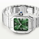 Santos de Cartier Large Smoky Green Dial Automatic Bracelet/Strap Watch - Image 4