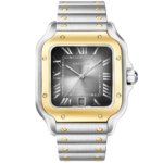 Santos de Cartier Large Two-Tone Grey Dial Bracelet/Strap Watch