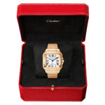 Santos de Cartier Medium Automatic 18ct Rose Gold Bracelet Watch - Image 3