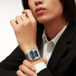 Santos de Cartier Medium Blue Dial Automatic Bracelet/Strap Watch - Image 3