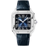 Santos de Cartier Medium Blue Dial Automatic Bracelet/Strap Watch - Image 6