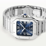 Santos de Cartier Medium Blue Dial Automatic Bracelet/Strap Watch - Image 4